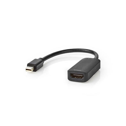 Nedis Mini DisplayPort Cable | DisplayPort 1.4 | Mini DisplayPort Male | HDMI™ Output | 48 Gbps | Nickel Plated | 0.20 m | Round | PVC | Black | Polybag