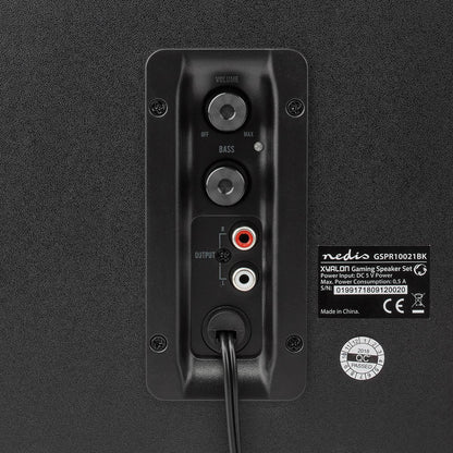 Nedis Gaming Speaker | Speaker channels: 2.1 | USB Powered | 3.5 mm Male | 30 W | Without Lighting | Volume control