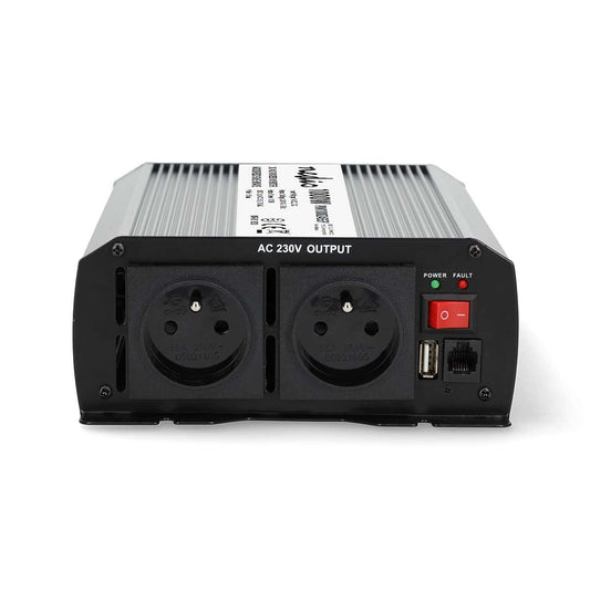 Nedis Power Inverter Modified Sine Wave | Input voltage: 24 V DC | Device power output connection(s): Type E (CEE 7/5) / USB-A | 230 V AC 50 Hz | 1000 W | Peak power output: 2000 W | Screw Terminal | Silver