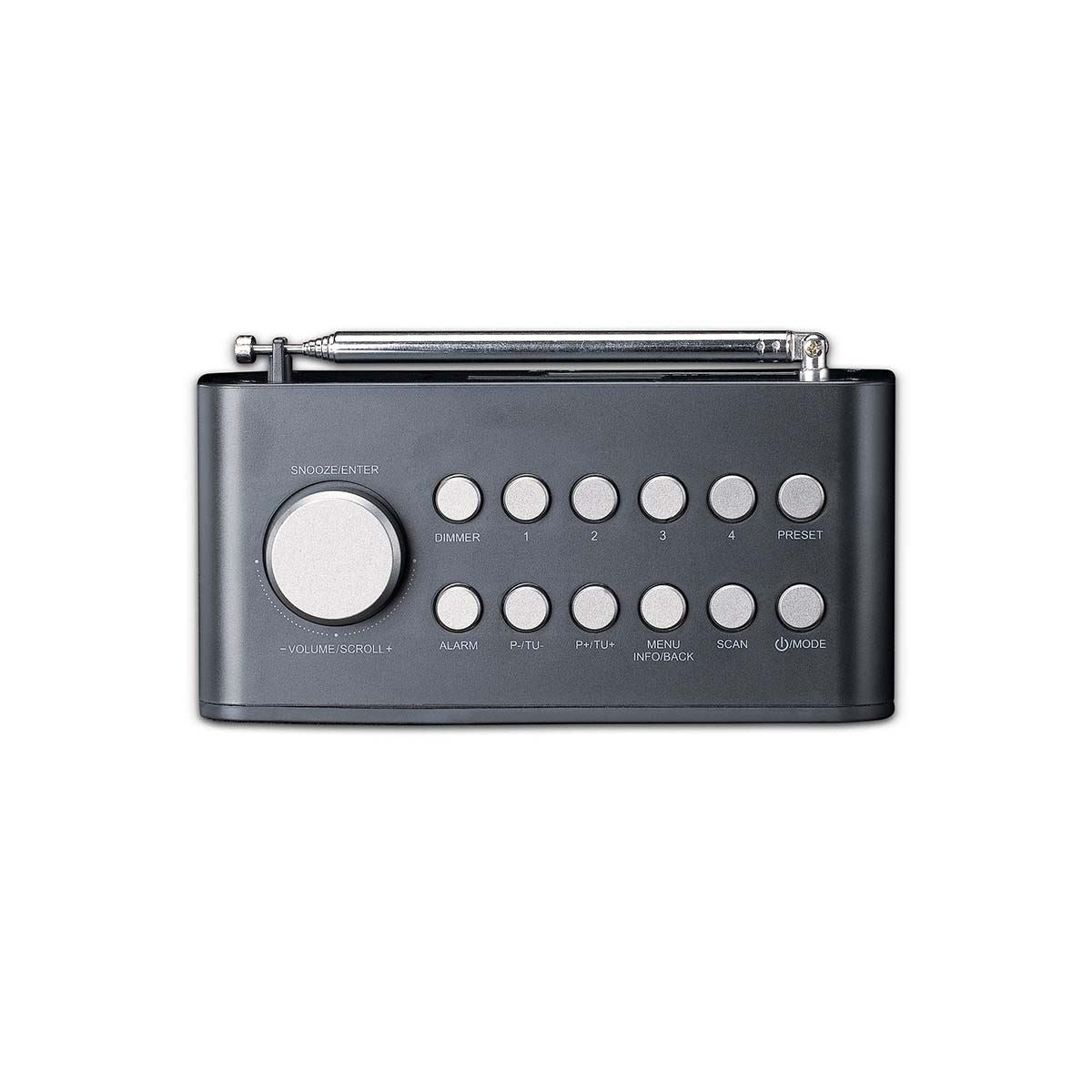 Lenco DAB+/FM Radio Alarm Clock with LCD Colour display, Sleep timer, and Dual Alarm function - Black