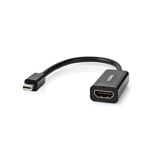 Nedis Mini DisplayPort Cable | DisplayPort 1.2 | Mini DisplayPort Male | HDMI™ Output | 21.6 Gbps | Nickel Plated | 0.20 m | Round | PVC | Black | Tag