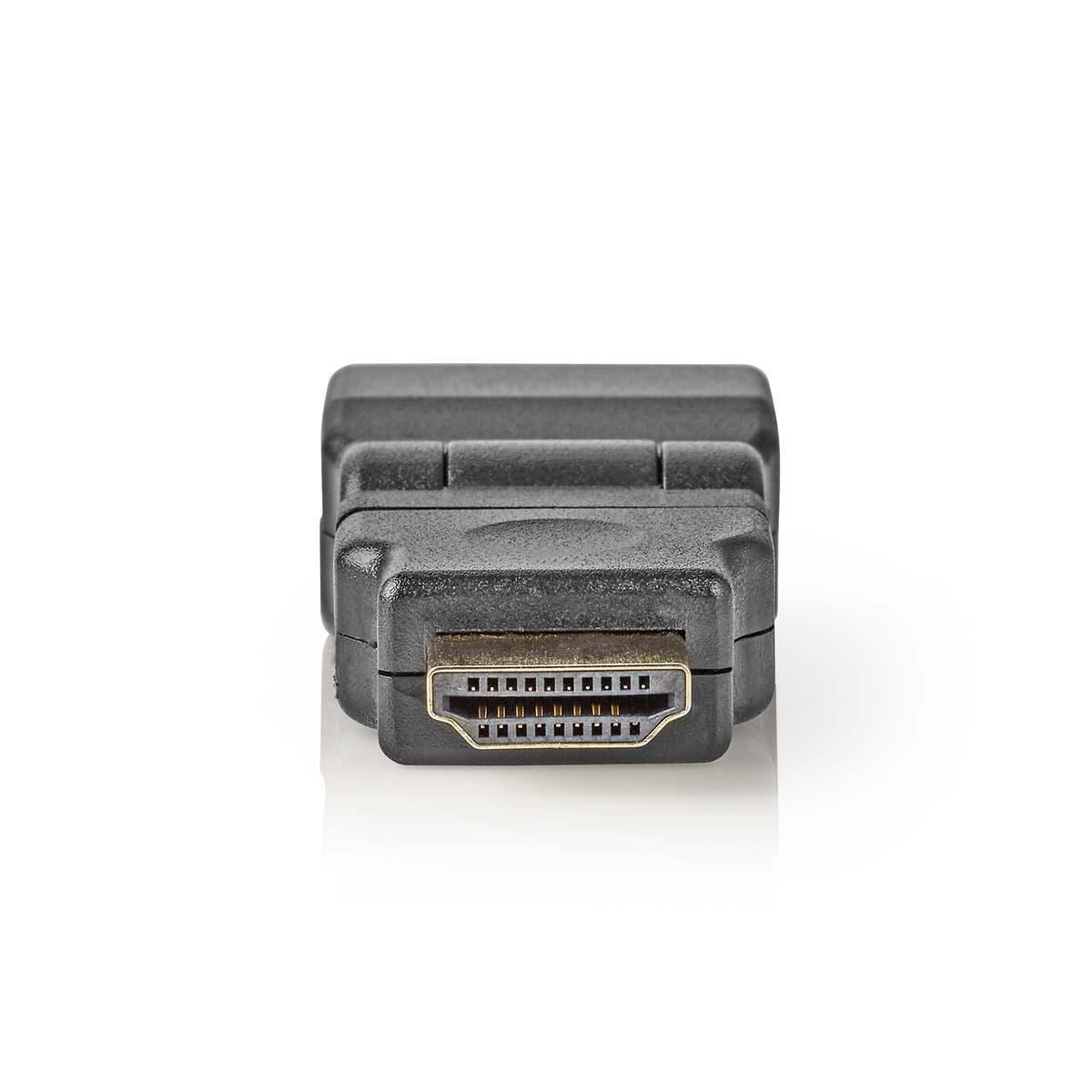 Nedis HDMI™ Adapter | HDMI™ Connector | HDMI™ Output | Gold Plated | Swivel | ABS | Black | 1 pcs | Envelope