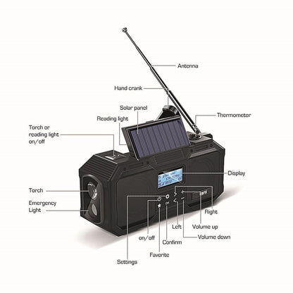 Imperial DABMAN OR 1 Robust DAB+ / FM / Bluetooth Outdoor Radio / Crank Radio Black
