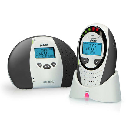 Alecto DBX-88 ECO | Baby Monitor | Full Eco DECT |Digital Display | Wireless Receiver | White/Grey