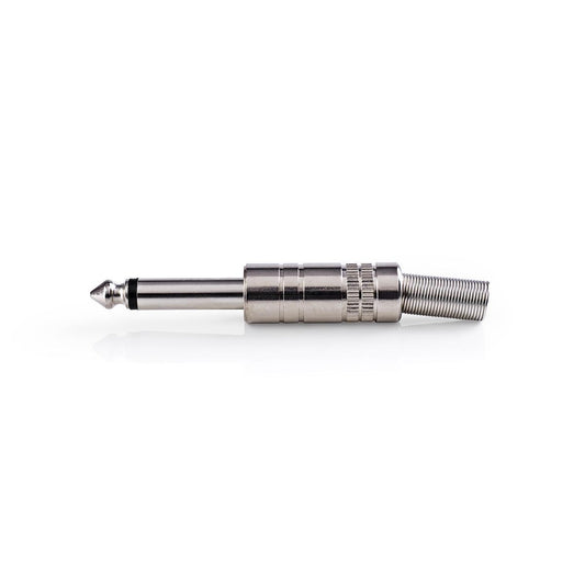 Nedis 6.35 mm Connector | Straight | Male | Nickel Plated | Solder | Cable input diameter: 6.8 mm | Metal | Metal | Polybag | 25 pcs