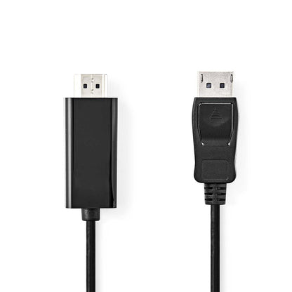 Nedis DisplayPort Cable | DisplayPort Male | HDMI™ Connector | 1080p | Nickel Plated | 1.00 m | Round | PVC | Black | Label | 12.349.506