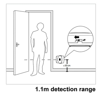 Nedis Motion Detection Alarm | Battery Powered | 3x AAA/LR03 | 80 dB | Detector range: 1.10 m | Detector angle: 10 ° | Ceiling / Wall | White