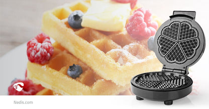 Nedis Waffle Plate | 19 cm | 1000 W | Black
