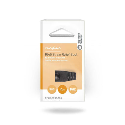 Nedis Strain Relief Boot | RJ45 | PVC | Black | Box | 10 pcs