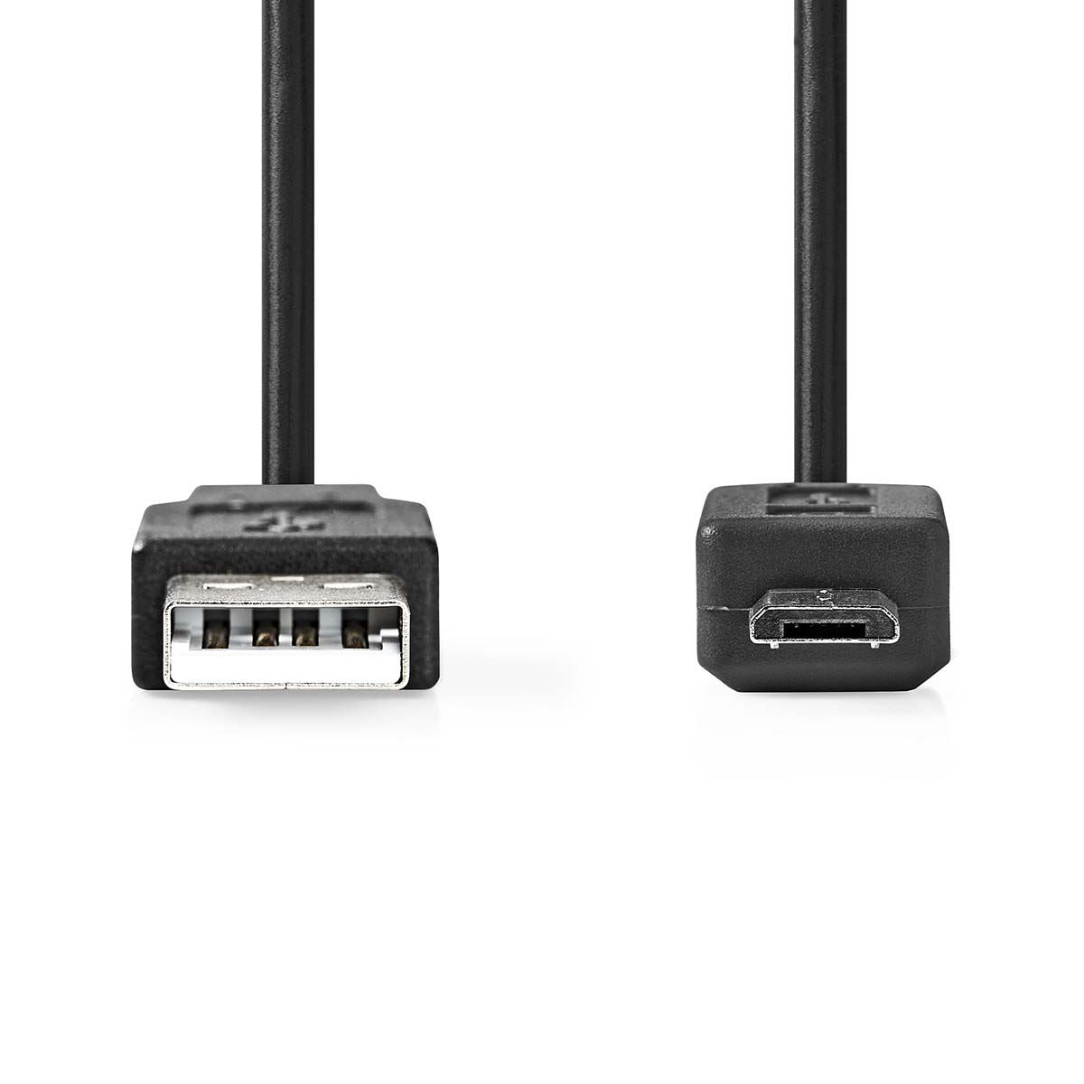 Nedis USB Cable | USB 2.0 | USB-A Male | USB Micro-B Male | 480 Mbps | Nickel Plated | 2.00 m | Round | PVC | Black | Box