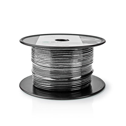 Nedis CSBR0210BK1000 | Coax Cable On Reel | RG174 | 50 Ohm | Single Shielded | ECA | 100.0 m | Coax | PVC | Black | Reel