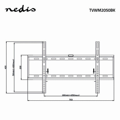 Nedis Fixed TV Wall Mount | 42 - 70 " | Maximum supported screen weight: 60 kg | Minimum wall distance: 29 mm | Steel | Black
