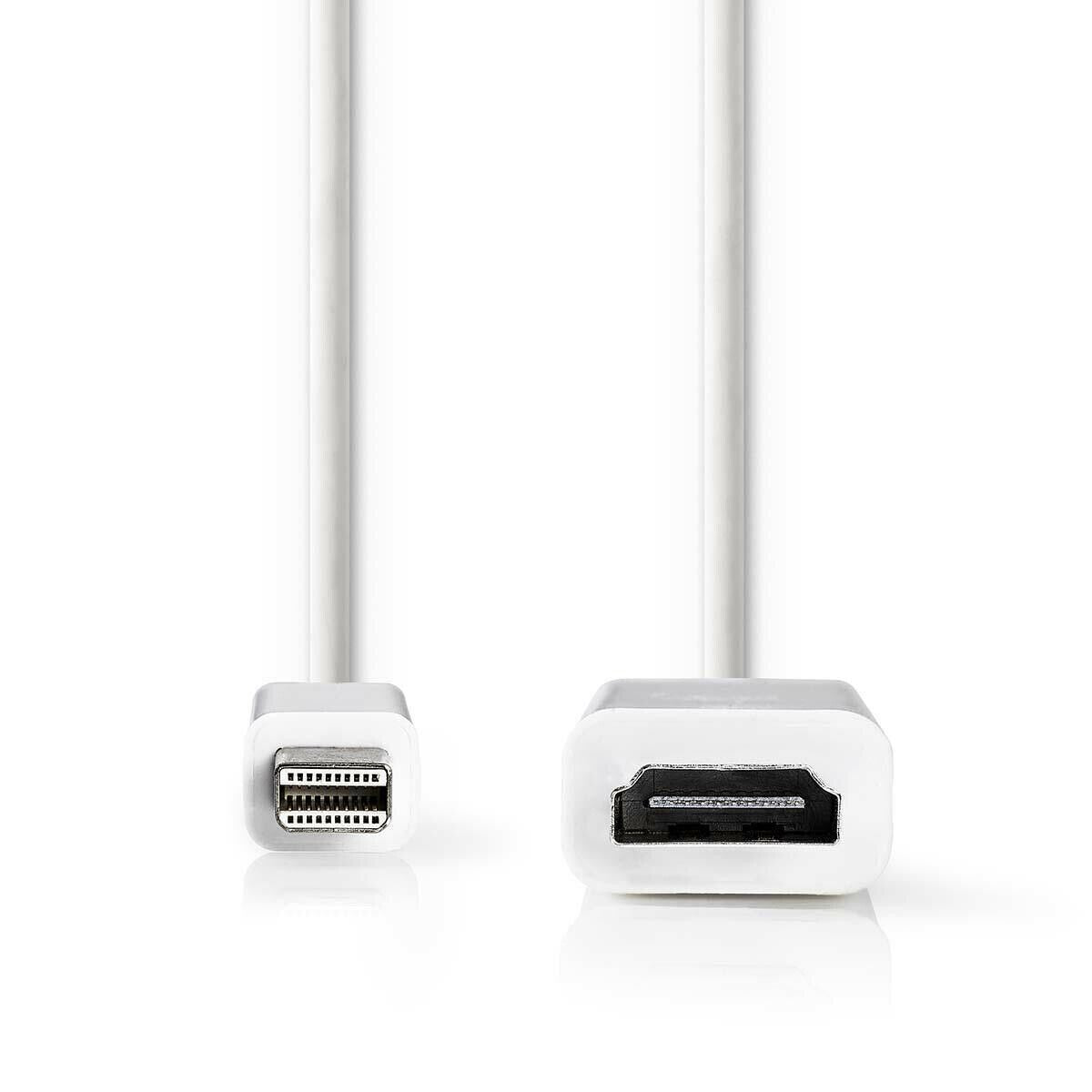 Nedis Mini DisplayPort Cable | DisplayPort 1.2 | Mini DisplayPort Male | HDMI™ Output | 21.6 Gbps | Nickel Plated | 0.20 m | Round | PVC | White | Box