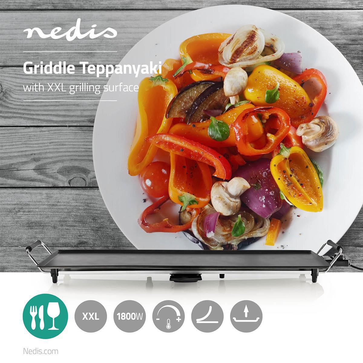 Nedis Teppanyaki Table Grill | Baking surface ( l x w ): 90 x 23 cm | 5 Heat Settings