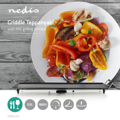 Nedis Teppanyaki Table Grill | Baking surface ( l x w ): 90 x 23 cm | 5 Heat Settings