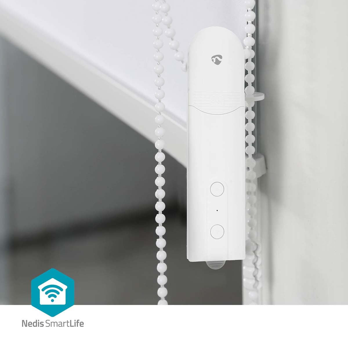 Nedis SmartLife Curtain Robot | Cable System | Panel curtains / Roller blinds / Roman blinds | Mains Powered / Solar Powered | 2000 mAh | Bluetooth® | White