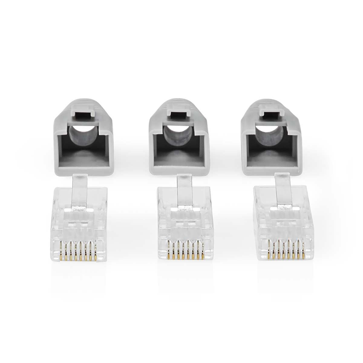 Nedis RJ45 Connector | RJ45 Pass Through | Solid/Stranded UTP CAT6 | Straight | Gold Plated | 10 pcs | PVC | Black / Grey / White | Box