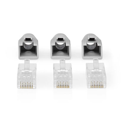 Nedis RJ45 Connector | RJ45 Pass Through | Solid/Stranded UTP CAT6 | Straight | Gold Plated | 10 pcs | PVC | Black / Grey / White | Box