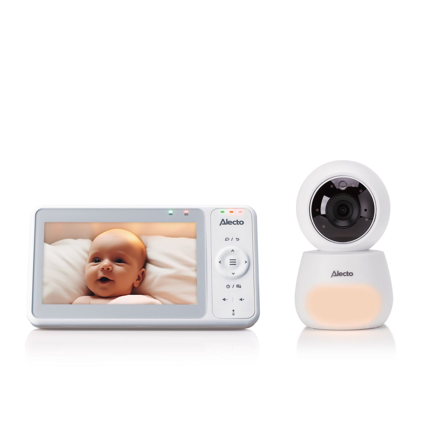 Alecto DVM2050 | Baby Monitor with Camera 5.0-inch Display - Night vision, Night Light, Temperature Display, 16 hours Standby Time | White / Grey