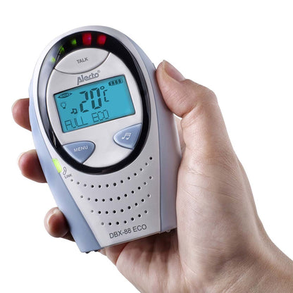 Alecto DBX-88 ECO | Baby Monitor | Full Eco DECT |Digital Display | Wireless Receiver | White/Blue