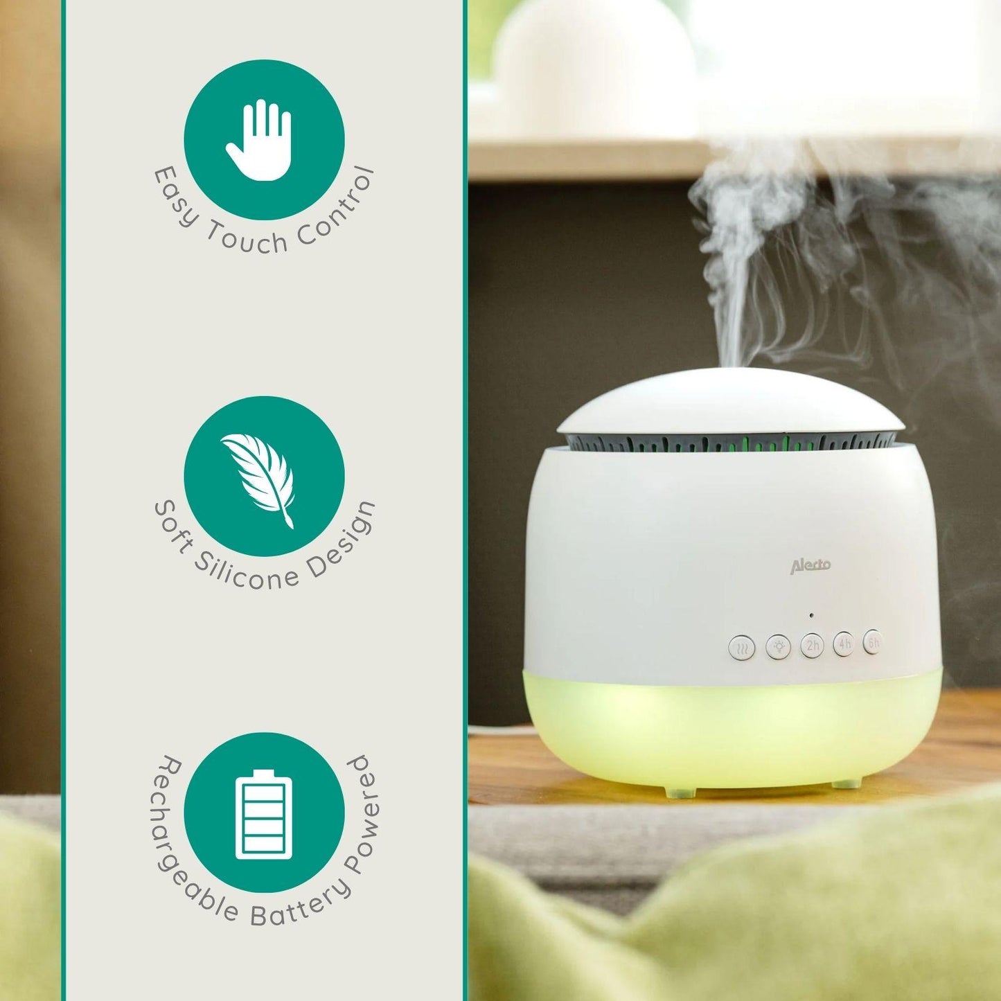Alecto BC23 | Aroma diffuser | Night Light & Humidifier | White