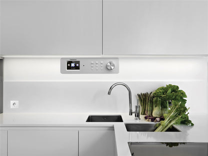Lenco KCR-2014 | Under Cabinet Kitchen Clock Internet / FM Radio| TFT Screen | Remote Control | White