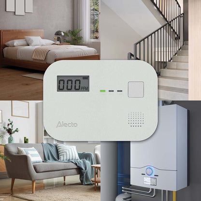 Alecto COA3910 Carbon monoxide Alarm with 10 year Sensor Runtime & LCD Display | EN50291-1:20180 | White