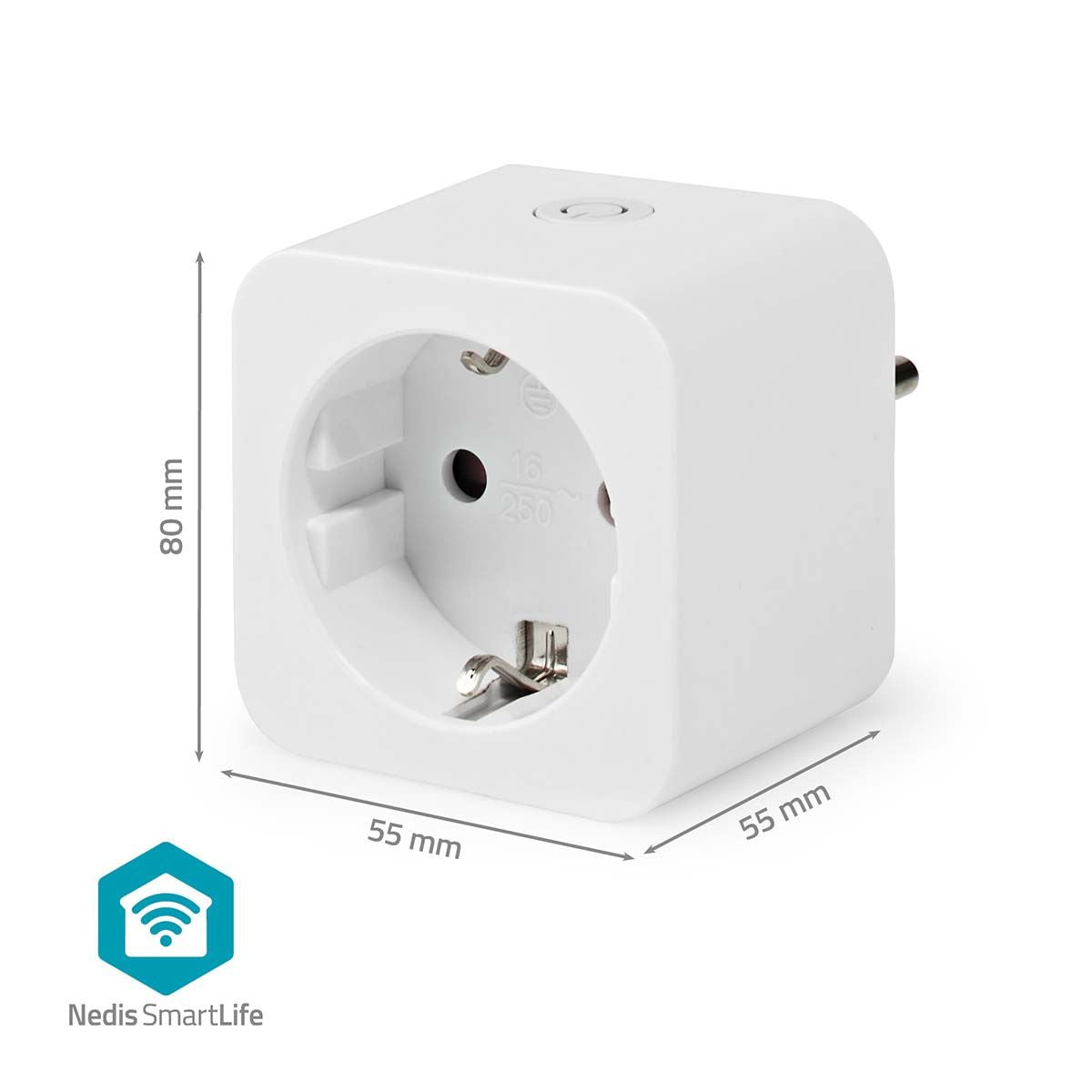 Nedis SmartLife Smart Plug | Wi-Fi | IP21 | Power meter | 3680 W | Type F (CEE 7/3) | 0 - 55 °C | Android™ / IOS | White | 1 pcs