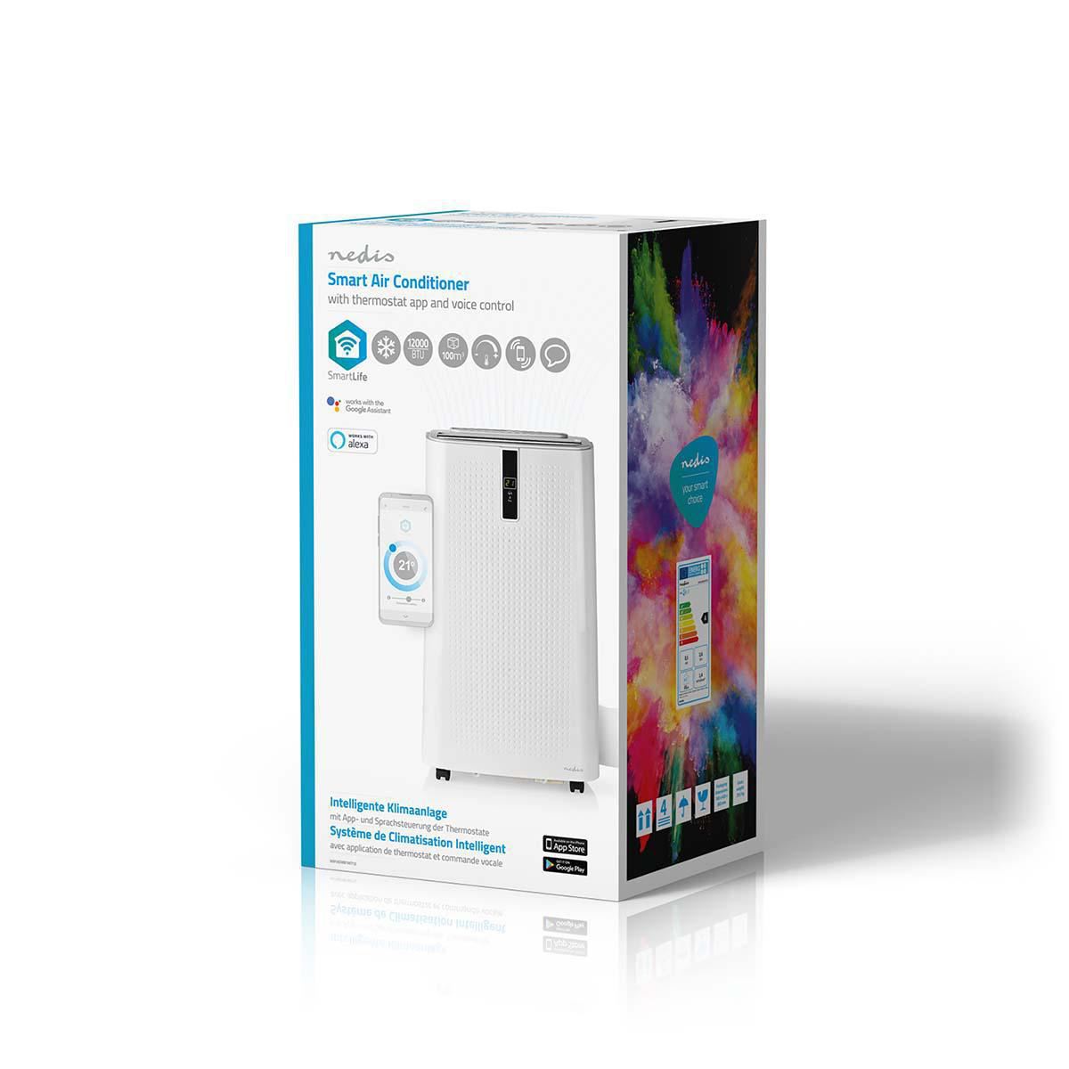 Nedis SmartLife 3-in-1 Air Conditioner | Wi-Fi | 12000 BTU | 100 m³ | Dehumidification | Android™ / IOS | Energy class: A | 3-Speed | 65 dB | White