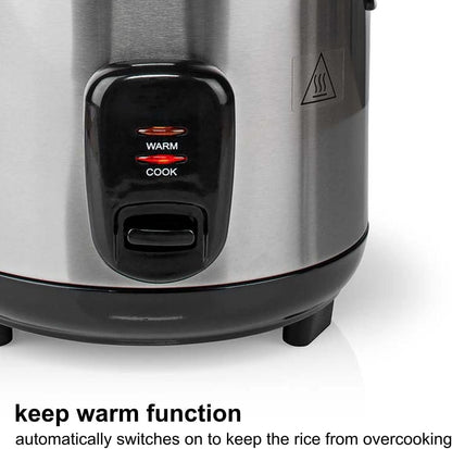 Nedis Rice Cooker | 1.5 l | 500 W | Non stick coating | Removable bowl | Auto shut-off