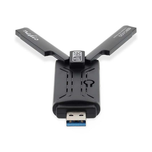 Nedis Network Dongle | Wi-Fi | AX5400 | 2.4/5/6 GHz (Triple Band) | USB3.0 | Wi-Fi speed total: 5400 Mbps | Windows 10 / Windows 11