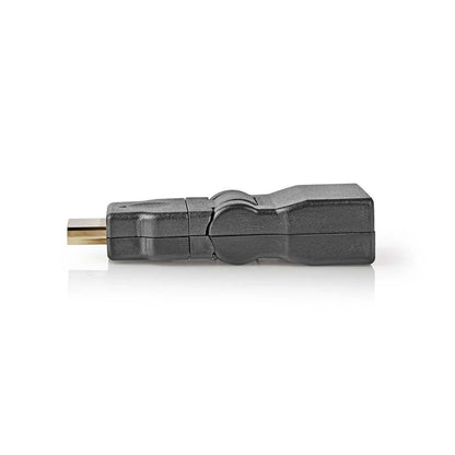 Nedis HDMI™ Adapter | HDMI™ Connector | HDMI™ Output | Gold Plated | Swivel | ABS | Black | 1 pcs | Envelope