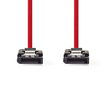 Nedis SATA Cable | 3 Gbps | SATA 7-Pin Female | SATA 7-Pin Female | Nickel Plated | 0.50 m | Flat | PVC | Red | Box