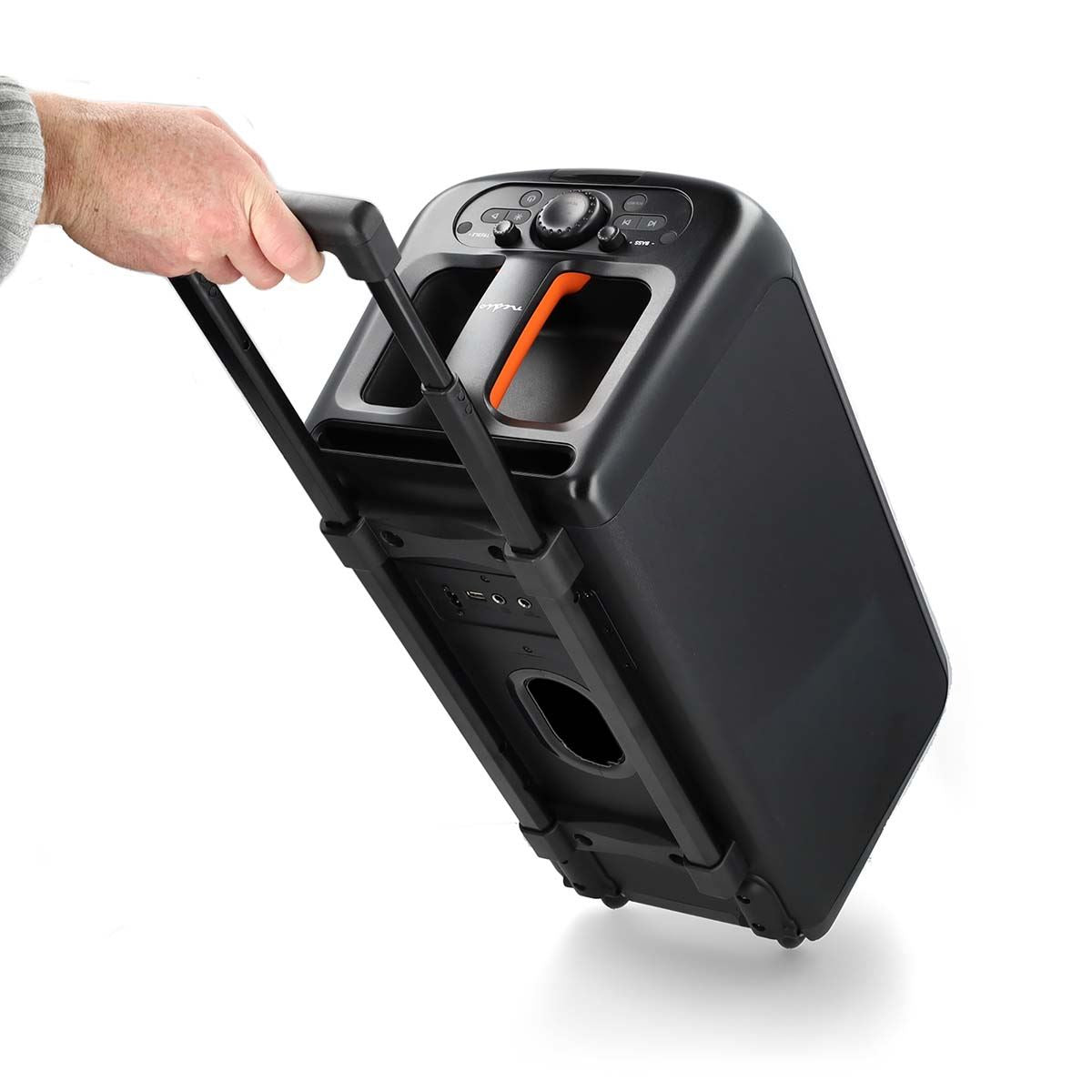 Nedis Bluetooth® Party Speaker | Maximum battery play time: 5 hrs | 240 W | Carrying handle | Party lights | Equalizer | Black / Orange