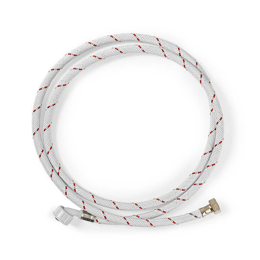 Nedis Nylon Inlet Hose | 1/2'' | 3/4'' | 10 Bar | 90 °C | 2.00 m | Application: Dish / Washing Machine | Nylon | Red / White
