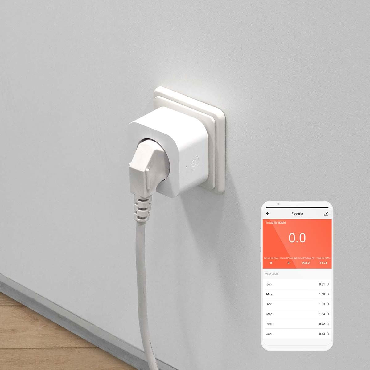 Nedis SmartLife Smart Plug | Wi-Fi | IP21 | Power meter | 3680 W | Type F (CEE 7/3) | 0 - 55 °C | Android™ / IOS | White | 1 pcs