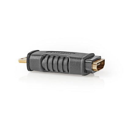 Nedis HDMI™ Adapter | HDMI™ Mini Connector | HDMI™ Output | Gold Plated | Straight | ABS | Black | 1 pcs | Blister
