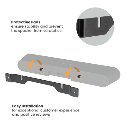 Nedis Soundbar Mount | Compatible with: Sonos® Ray™ | Wall | 2 kg | Fixed | ABS / Steel | Black