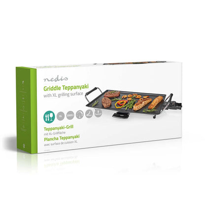 Nedis Teppanyaki Table Grill | Baking surface ( l x w ): 47.5 x 26.5 cm | 5 Heat Settings