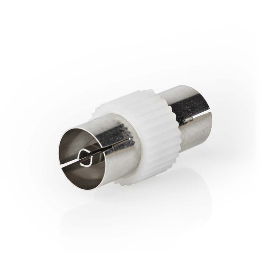 Nedis Satellite & Antenna Adapter | IEC (Coax) Female | IEC (Coax) Female | Nickel Plated | 75 Ohm | Straight | Metal / Plastic | White | 1 pcs | Box