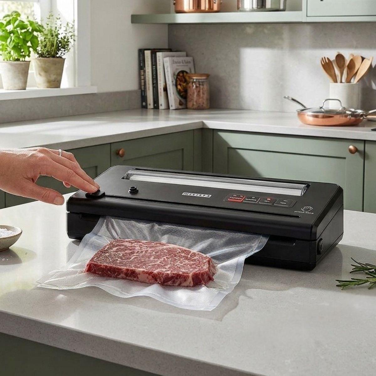 MELISSA Vacuum sealer | 110w | with Integrated Roll Holder |Built-in Cutter | Black