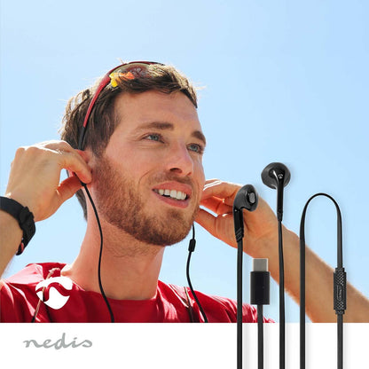 Nedis Wired Earphones | USB-C™ | Cable length: 1.20 m | Built-in microphone | Volume control | Black
