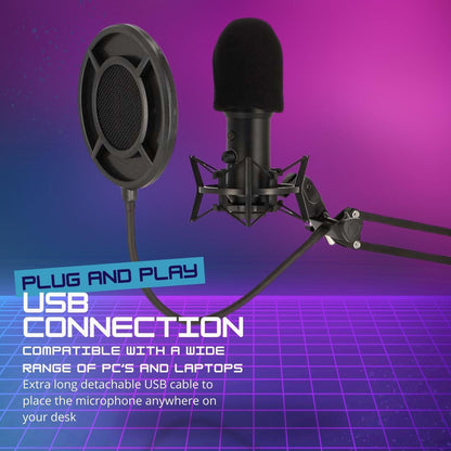 Nedis Streaming & Gaming Microphone | Used for: Desktop / Notebook | USB Type-A | On/Off switch | POP Filter