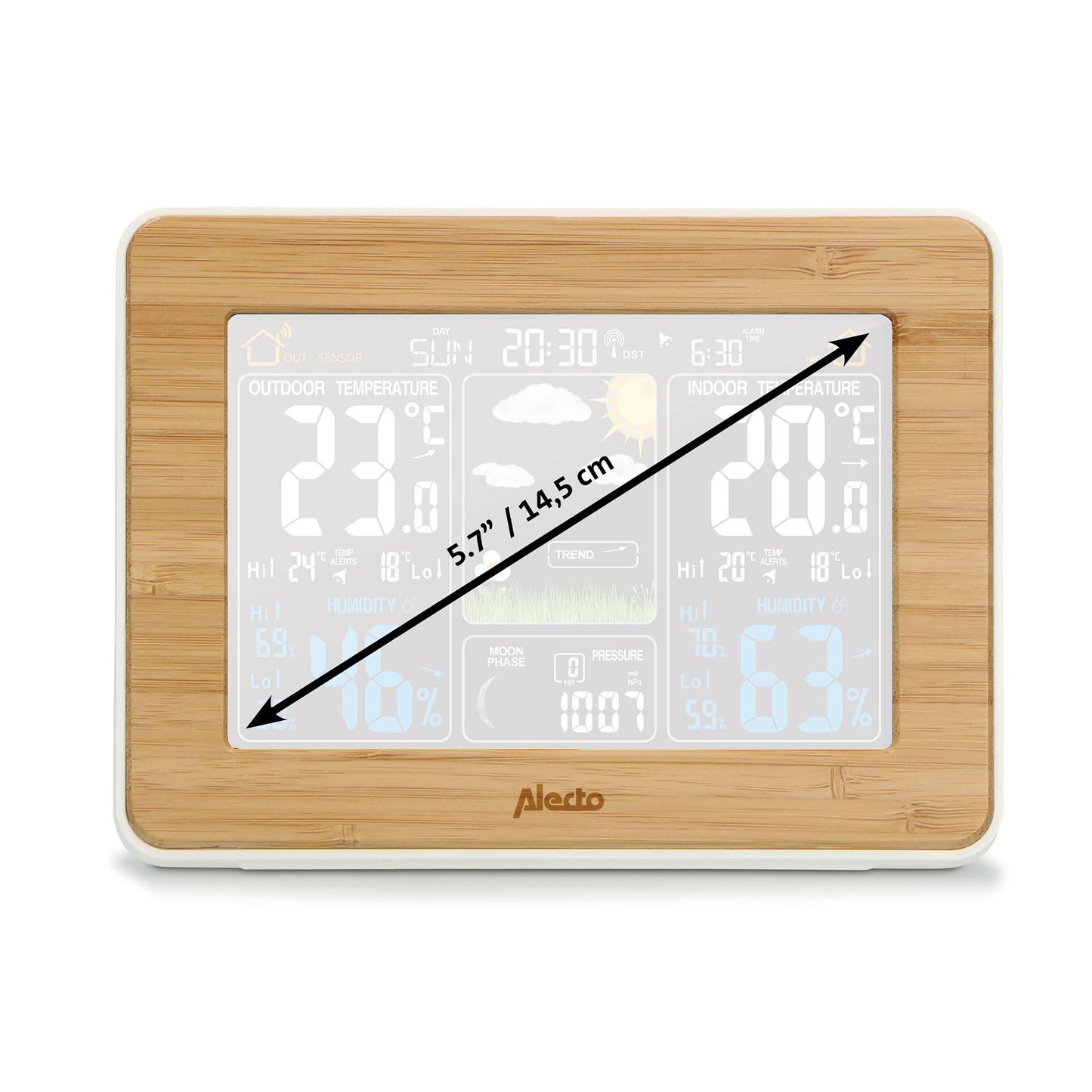 Alecto Weather Station | Indoor and Outdoor Temperature | Outside Wireless sensor | Bamboo