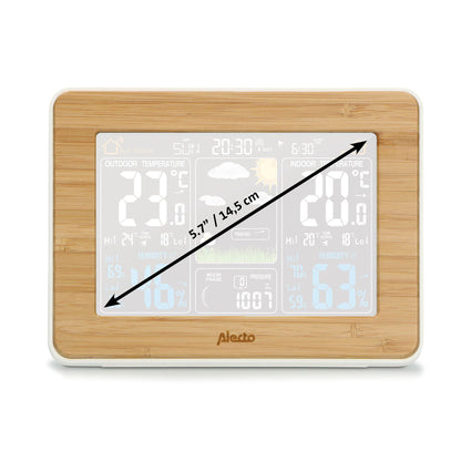 Alecto Weather Station | Indoor and Outdoor Temperature | Outside Wireless sensor | Bamboo