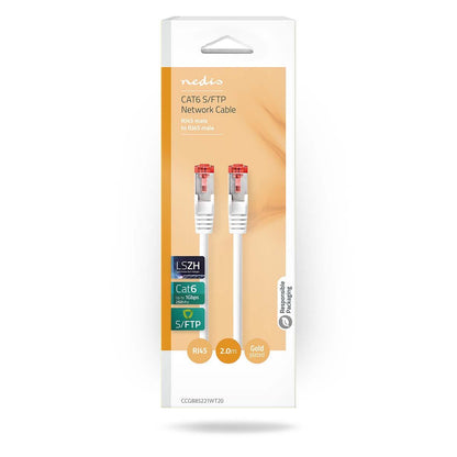Nedis CCGB85221WT20 | CAT6 Network Cable | RJ45 Male | RJ45 Male | S/FTP | 2.00 m | Indoor | Round | LSZH | White | Box
