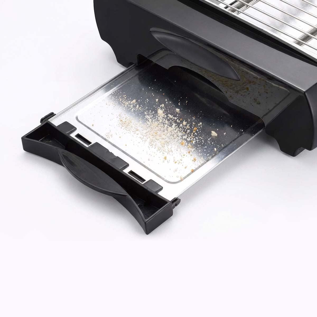 MELISSA Flat Bed Toaster | Removable Crumb Tray | Auto Off | Buzzer | 600W | Black