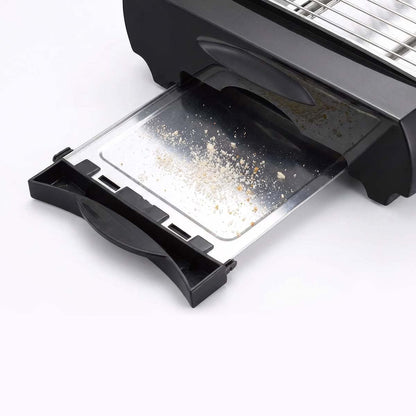 MELISSA Flat Bed Toaster | Removable Crumb Tray | Auto Off | Buzzer | 600W | Black