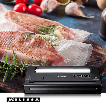 MELISSA Vacuum sealer | 110w | with Integrated Roll Holder |Built-in Cutter | Black