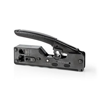 Nedis CCGG89505BK | Crimp pliers | CAT5 / CAT5e / CAT6 / CAT6a / CAT7 / RJ12 / RJ45 | Cutting / Plier | ABS / Steel | Black